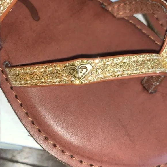 Roxy Gemma Gold Glitter Gladiator Sandals Size 6 - Picture 13 of 14